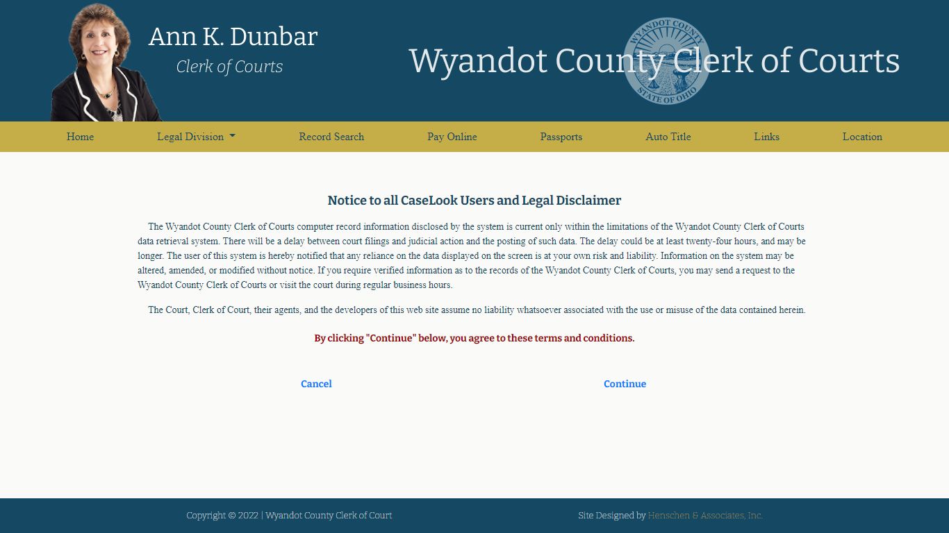 Wyandot County Clerk of Courts - Record Search