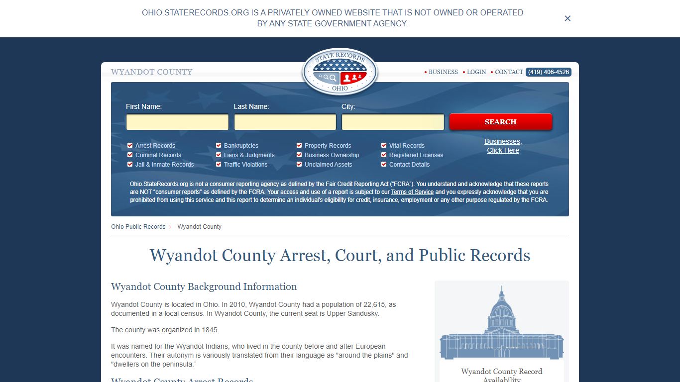 Wyandot County Arrest, Court, and Public Records